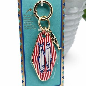 Piper K Fish Print Keychain / Bag Charm – Nautical Red & White Design